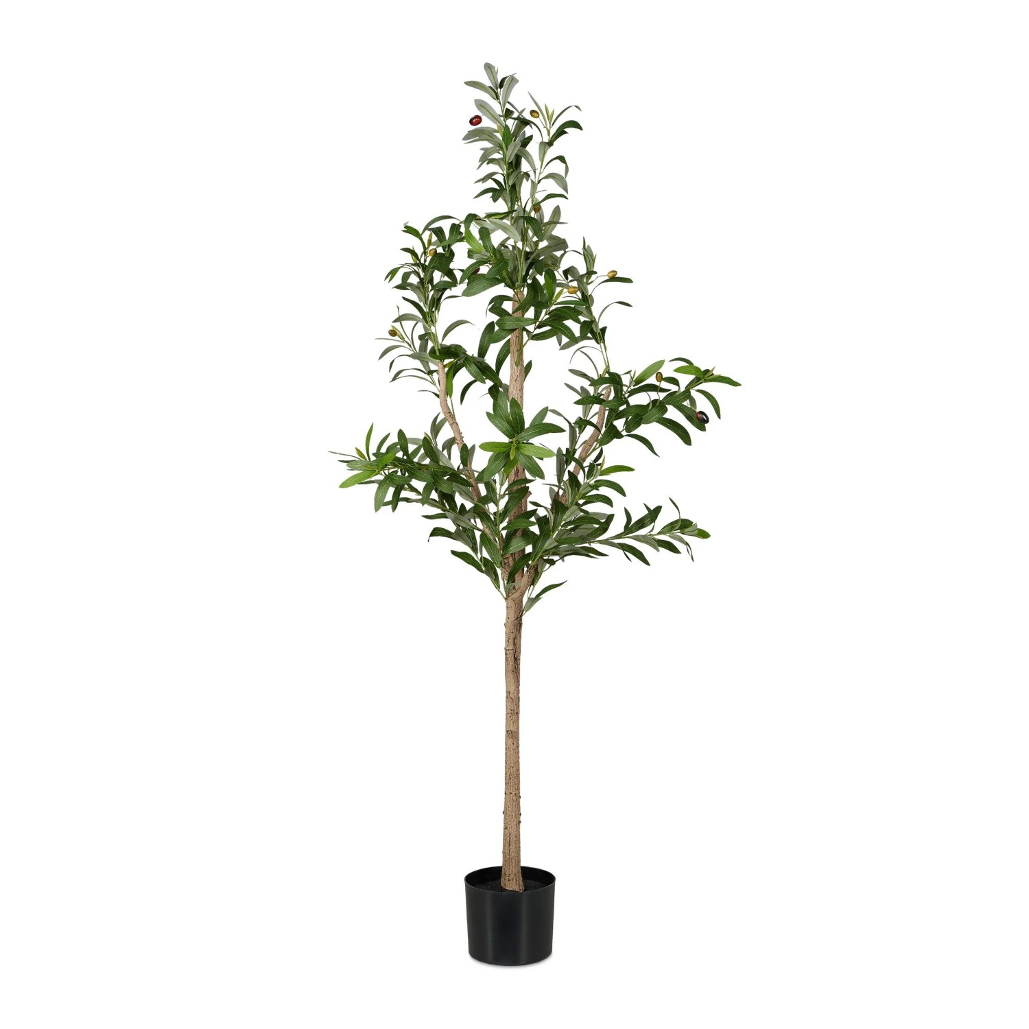 Relaxdays Olivenbaum Kunststoff Grün Pflegeleicht 150 cm 2,6 kg
