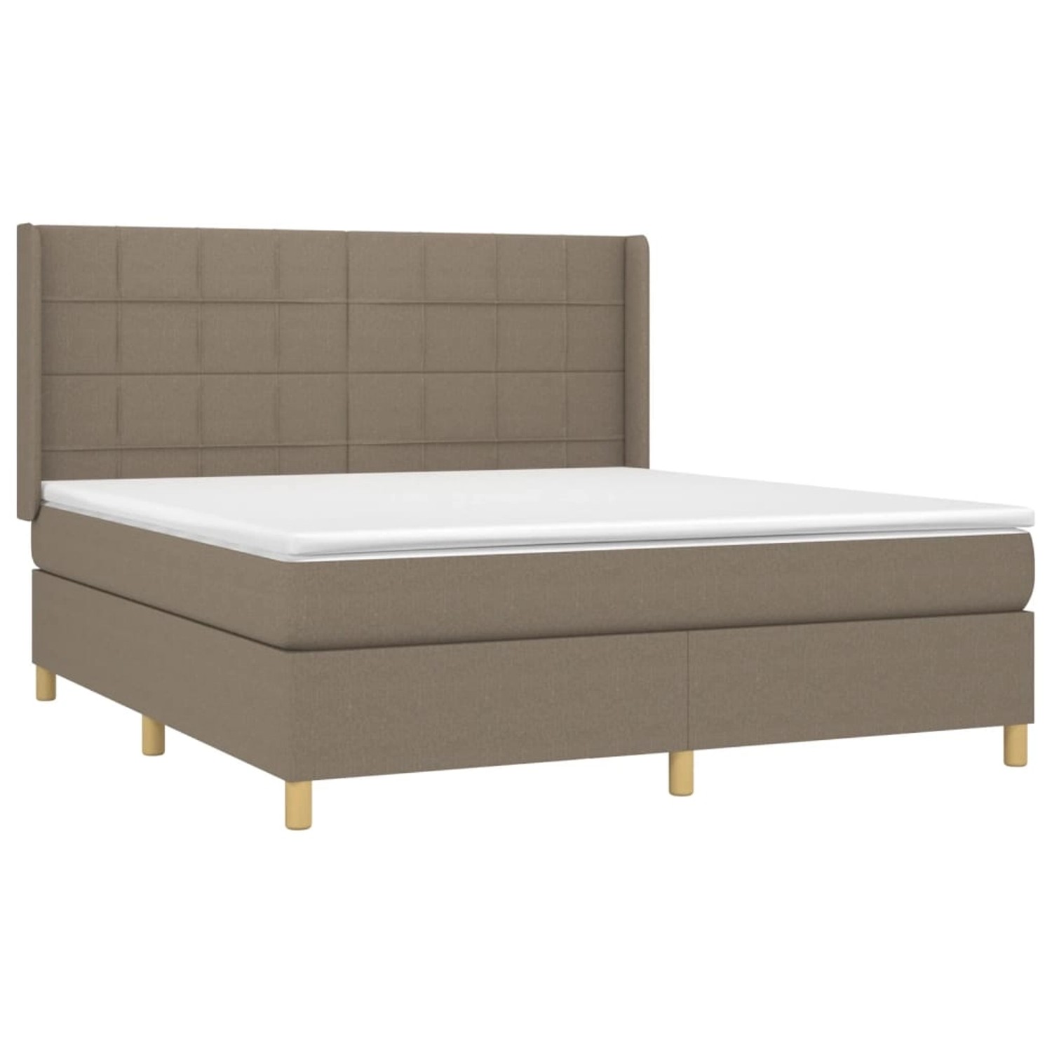 vidaXL Boxspringbett mit Matratze & LED Taupe 160x200 cm Stoff 3138889 günstig online kaufen
