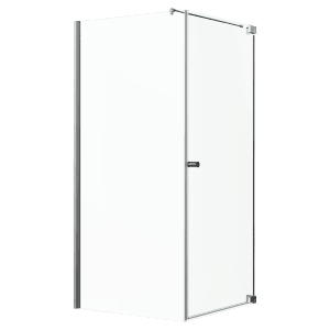 Eckdusche Brava Frame mit Drehtür, Chromrahmen, 90x90x200 cm, DIN rechts.