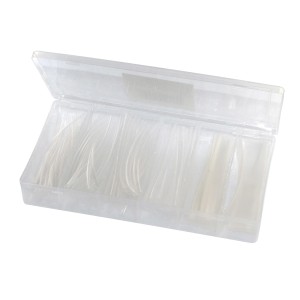 Transparentes Schrumpfschlauch-Set, 100 Stück in Sortierbox für Elektroinstallation.