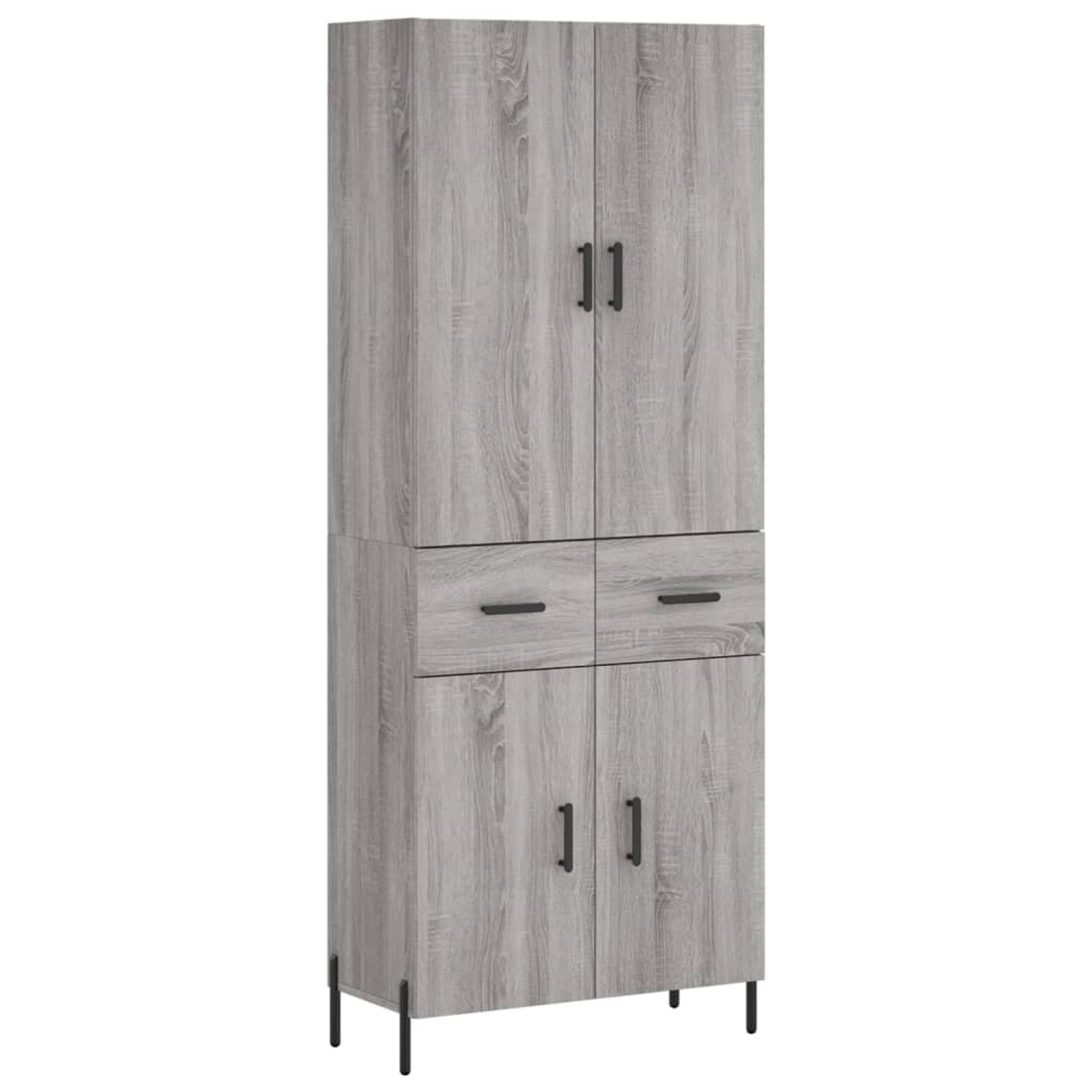 vidaXL Highboard Grau Sonoma 69,5x34x180 cm Holzwerkstoff 3198159 günstig online kaufen