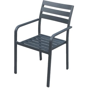 Anthrazitfarbener Garden Pleasure Gartenstuhl Treviso aus Aluminium, 4er-Set.