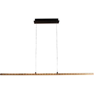 Schwarze Luce Design LED-Pendelleuchte Solaris mit Holz, 120x120 cm.