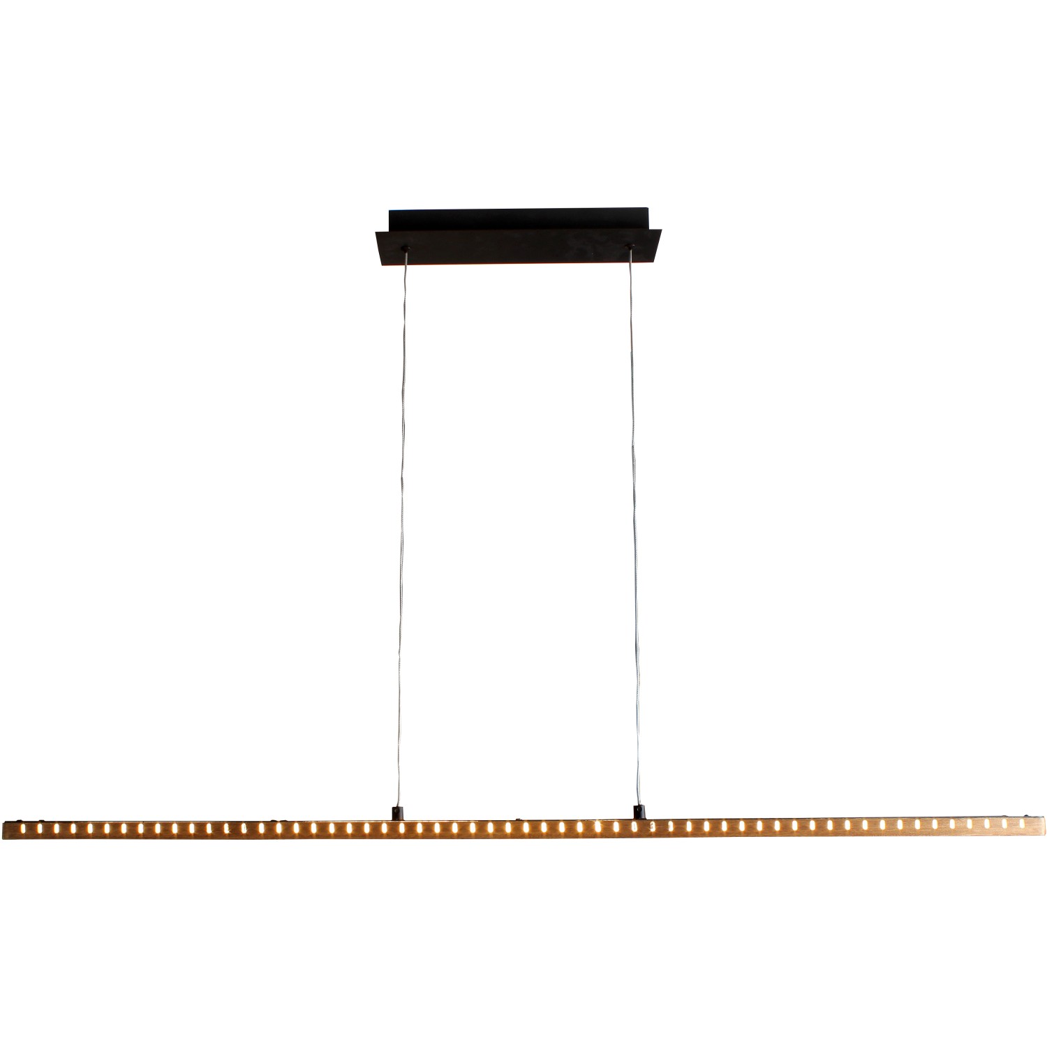 Luce Design LED-Pendelleuchte Solaris 1-flammig Schwarz-Holz 120 cm x 120 cm