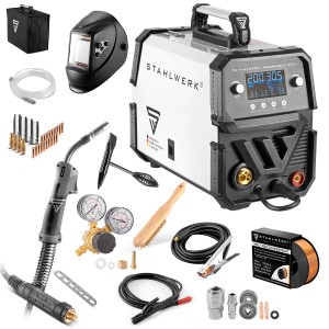 STAHLWERK MIG MAG 200 ST Schweißgerät Vollausstattung mit Schweißhelm und Zubehör.