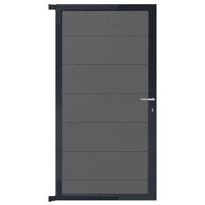 GartenLand Steckzauntor Ameland, 90x175 cm, WPC schiefergrau, Aluminium anthrazit.