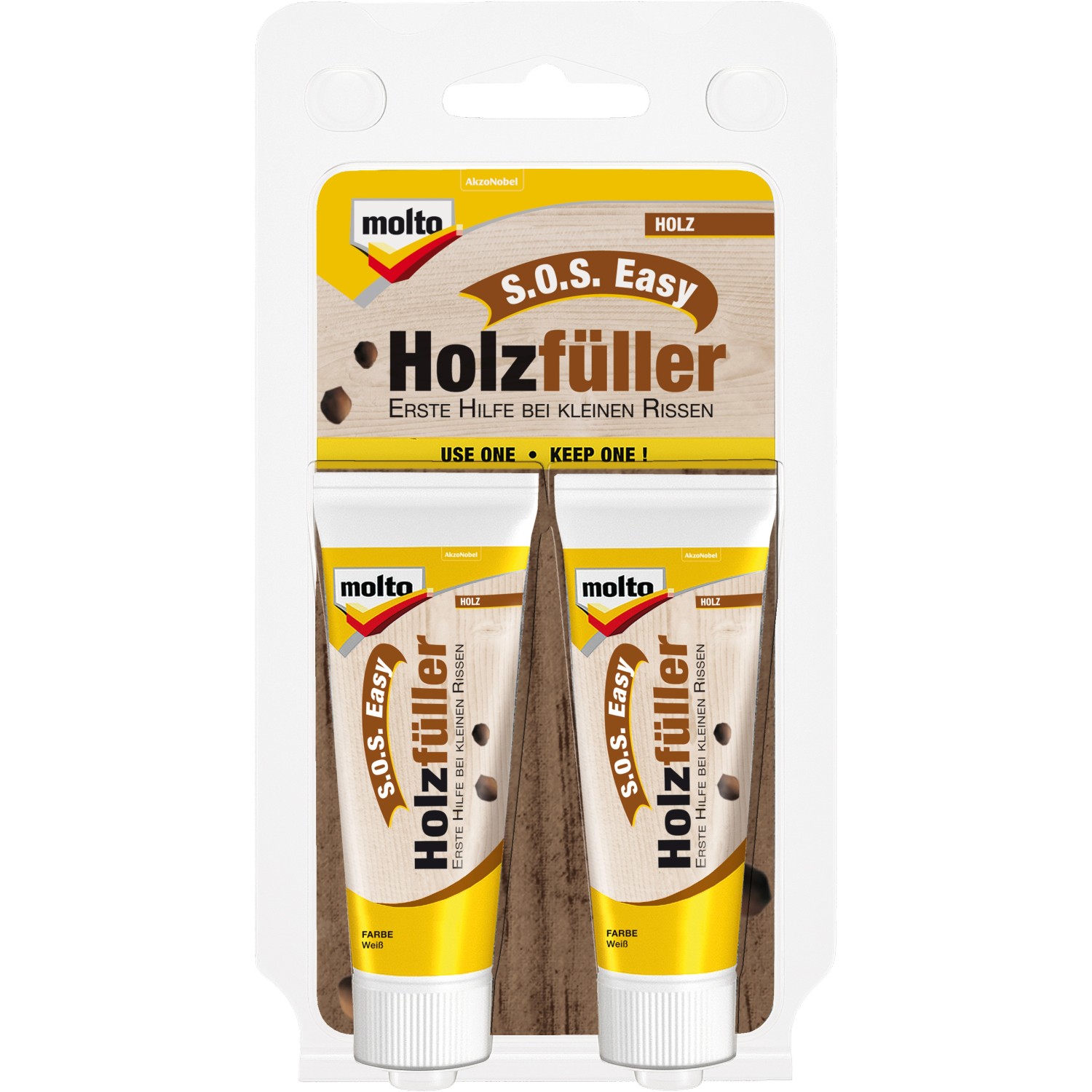 Molto S.O.S. Easy Holzfüller Weiss 2 x 20 ml