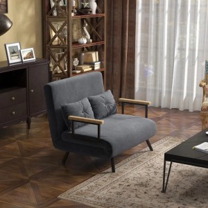 HOMCOM Schlafsofa mit Bettfunktion Rückenkissen 102B x 73T x 81H cm