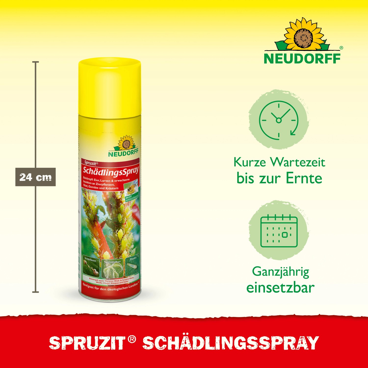 Neudorff Spruzit Schädlings-Spray, 400ml Dose zur Bekämpfung von Blattläusen und Schädlingen an Pflanzen.