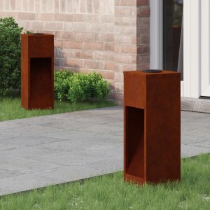 2er Set vidaXL Solar LED Wegeleuchten in Bronze aus wetterfestem Stahl für den Garten.