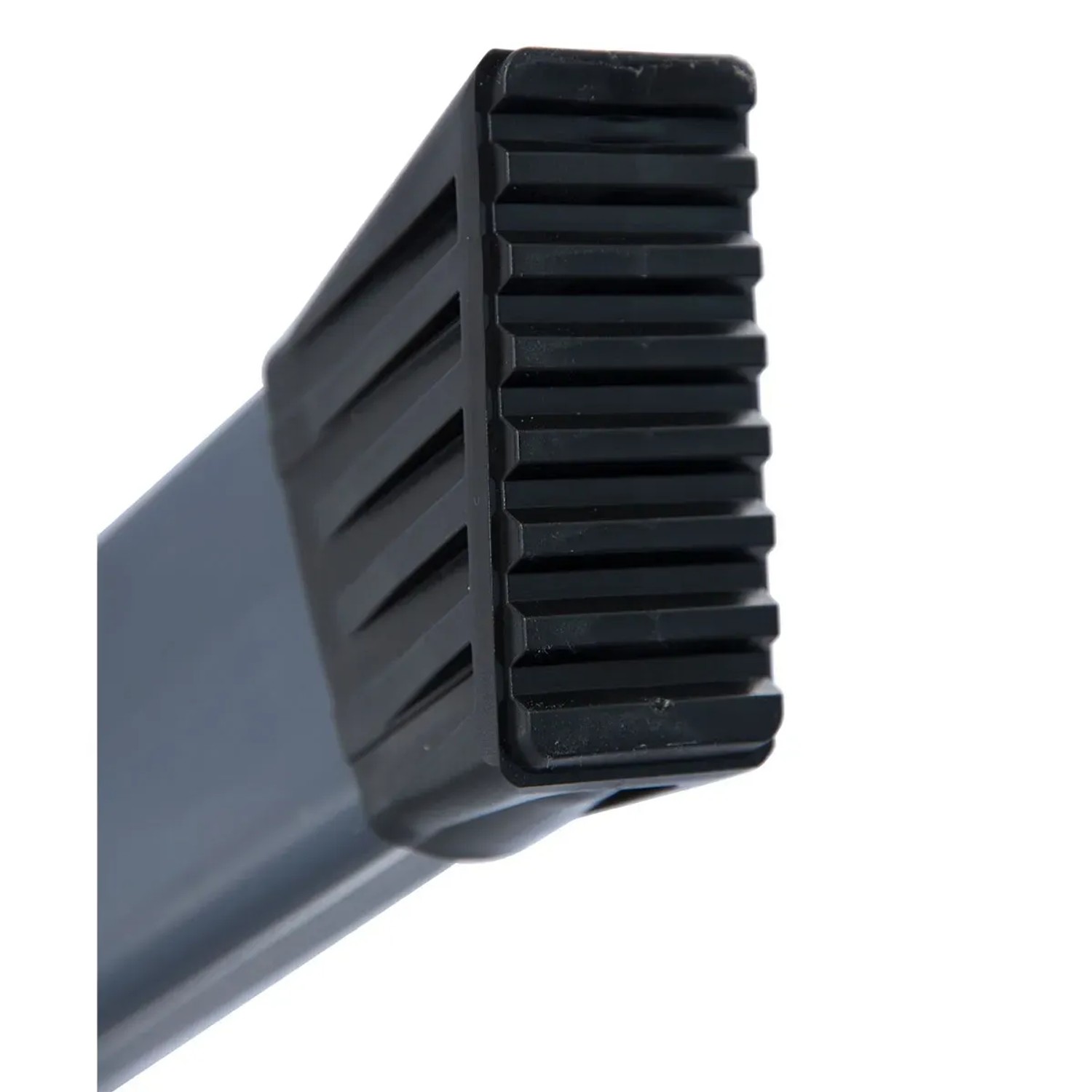 Detailaufnahme: Rutschfeste Fußkappe der Krause SePro S Stufenstehleiter, für sicheren Stand.