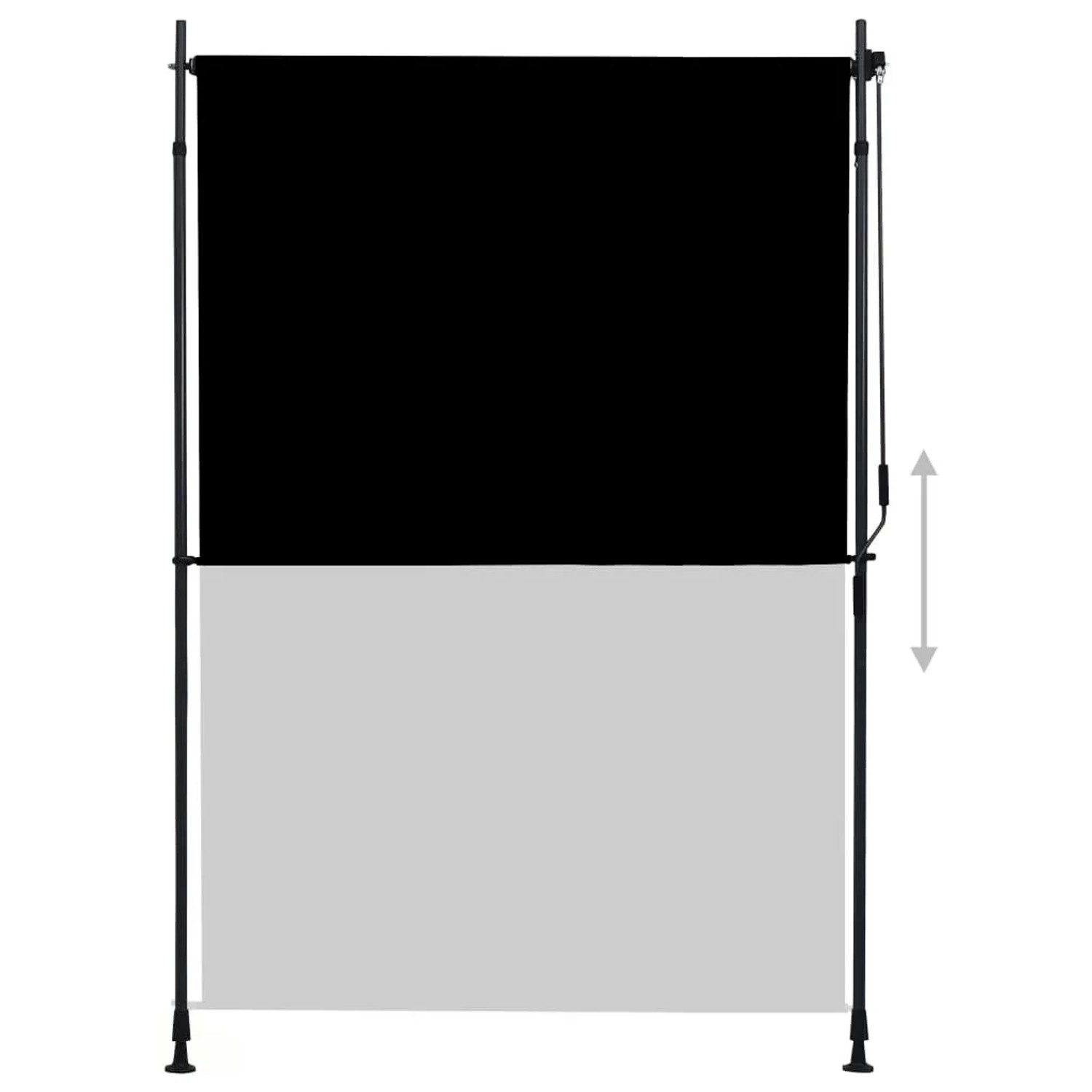 vidaXL Außenrollo, 150x270 cm, Anthrazit. Senkrechtmarkise mit Handkurbel für Balkon, Terrasse oder Veranda.