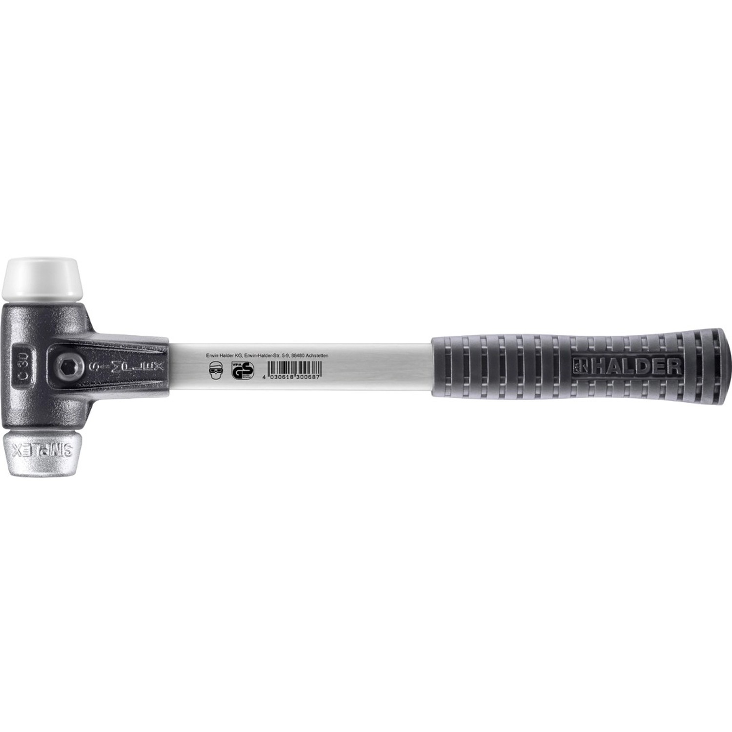 Halder Simplex Schonhammer Ø 30 mm Superplastik   Weichmetall mit Verstärkt günstig online kaufen