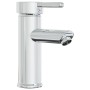 Nahaufnahme: Verchromter Wasserhahn für Badmöbel-Set, Teil des vidaXL Badmöbel-Sets.