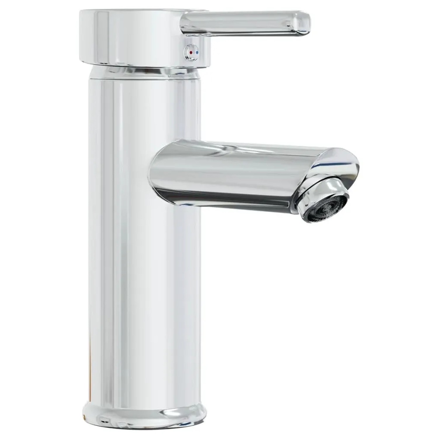 Nahaufnahme: Verchromter Wasserhahn für Badmöbel-Set, Teil des vidaXL Badmöbel-Sets.