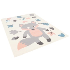 Pergamon Kinderteppich Trendline mit Fuchs-Motiv in Pastellfarben, 160x225cm.