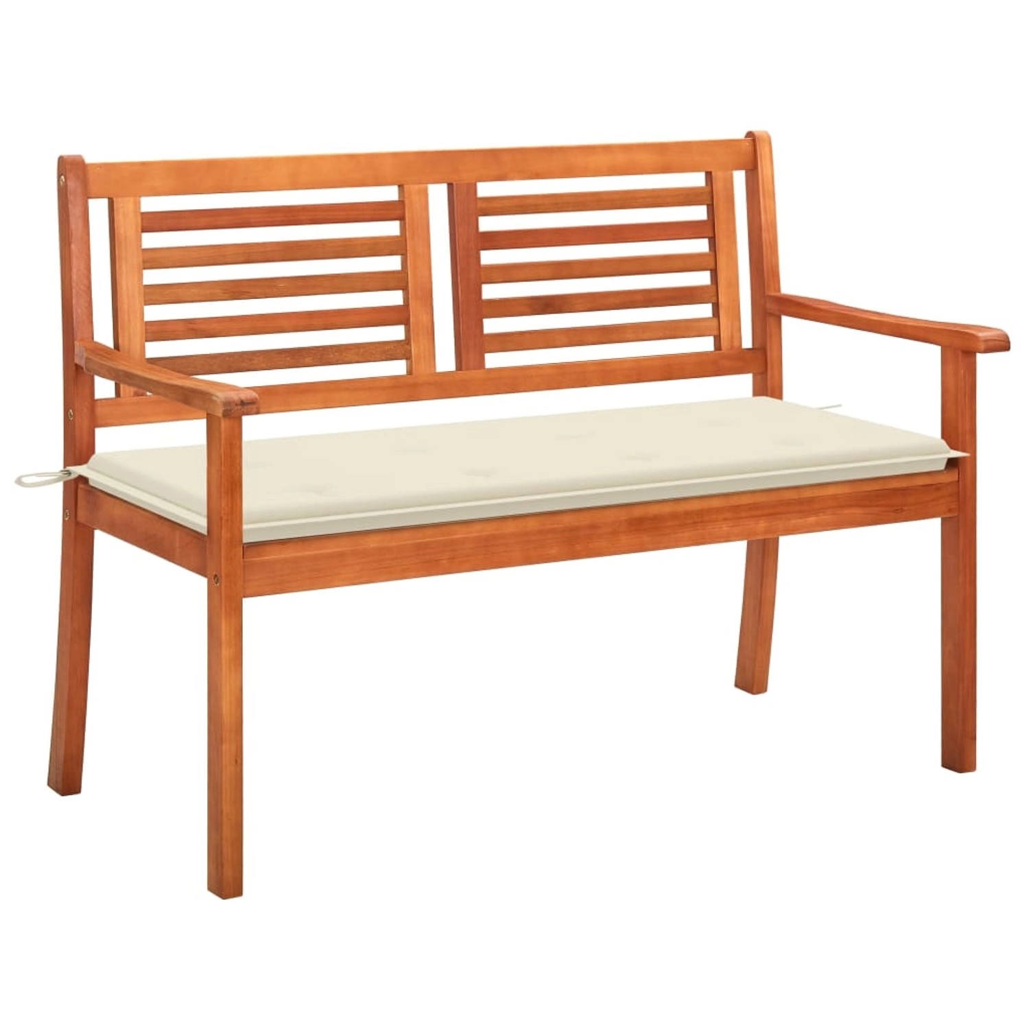 vidaXL 2-Sitzer-Gartenbank mit Auflage 120 cm Massivholz Eukalyptus 3060971 günstig online kaufen