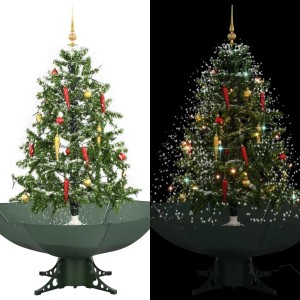 vidaXL Schneiender Weihnachtsbaum mit Schirmfuß Grün 140 cm 284333