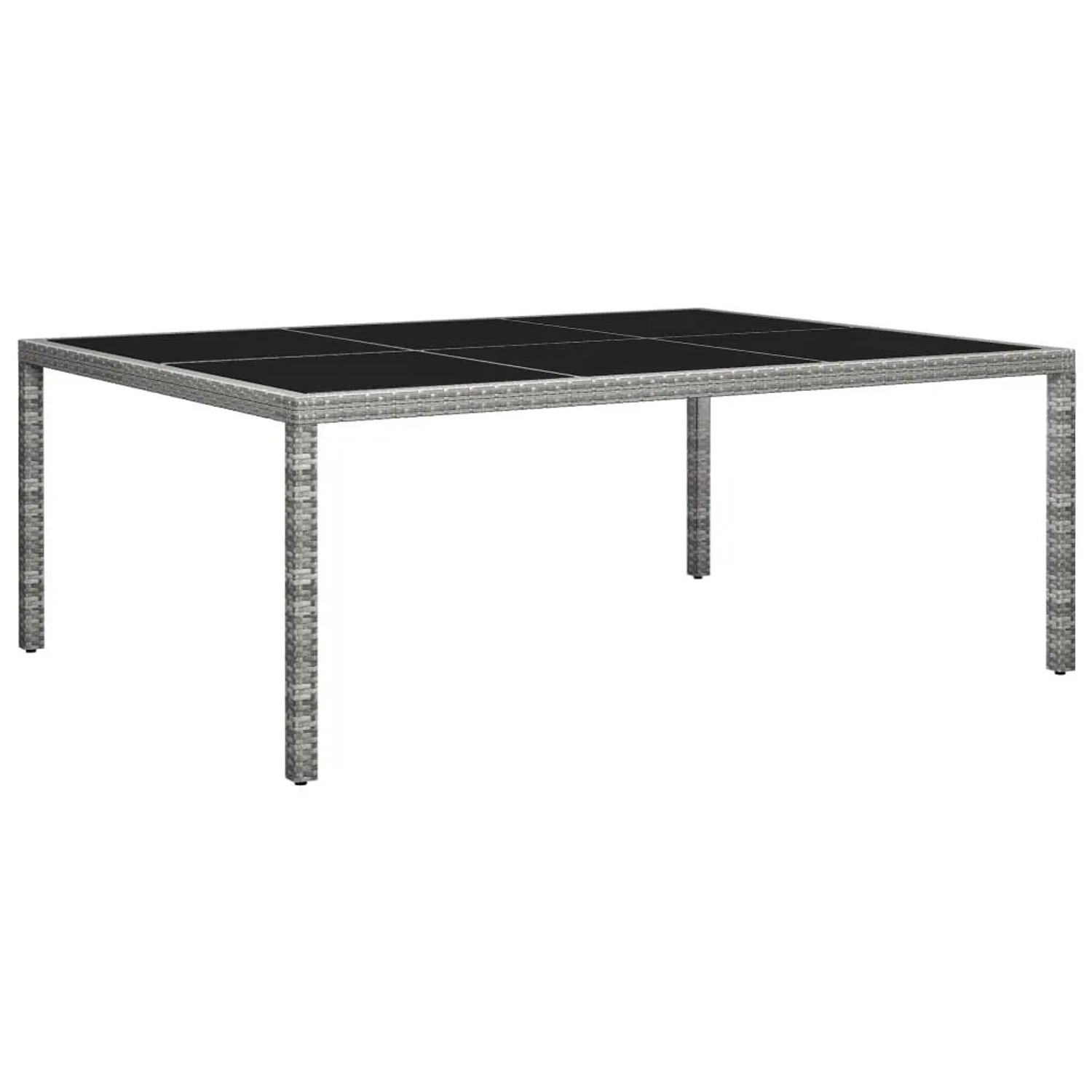 Furnicato Garten-esstisch Grau 200x150x74 Cm Poly Rattan