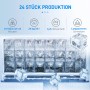 HOMCOM Eiswürfelmaschine: Edelstahl, silber. Produziert 24 Eiswürfel. Ideal für Haushalt & Party.
