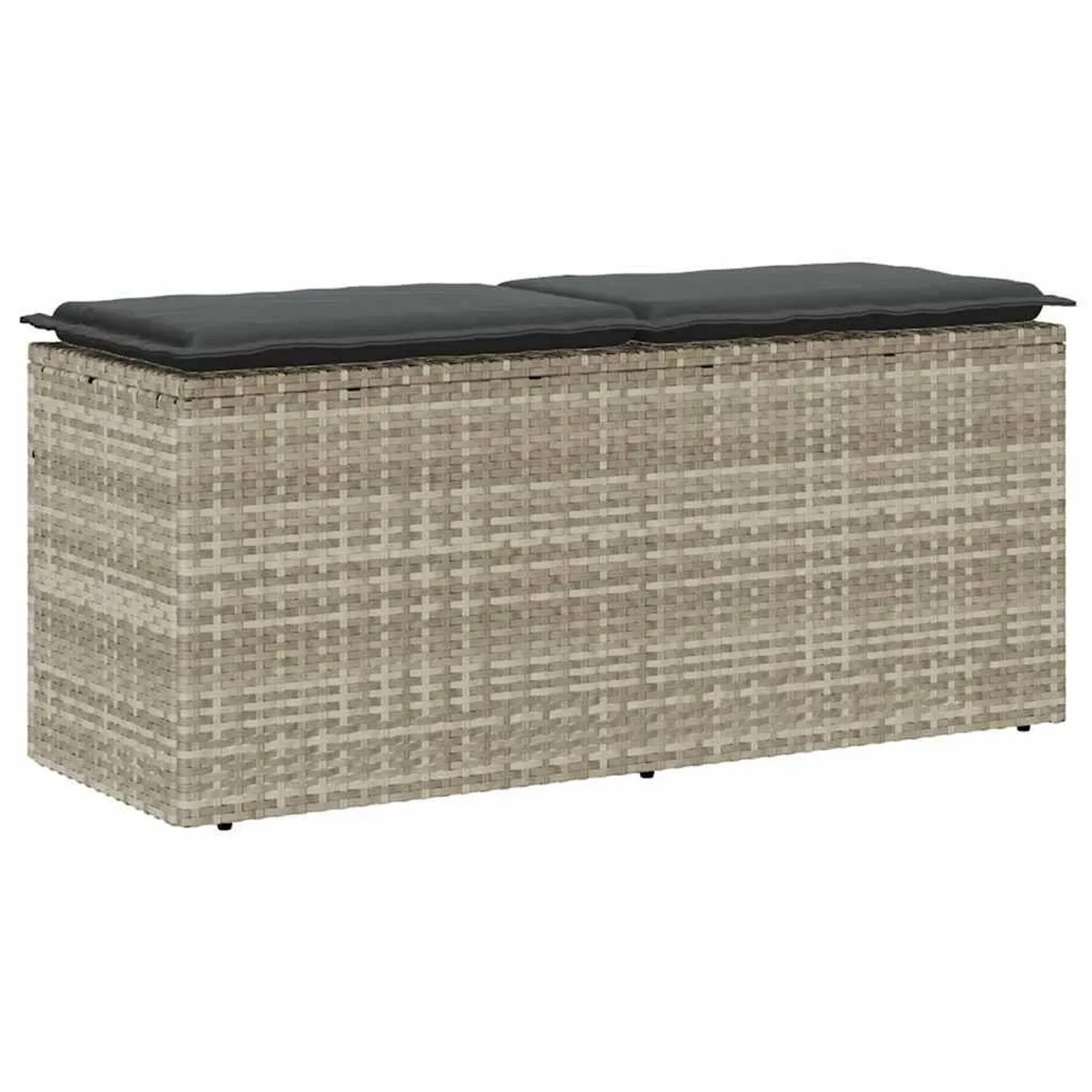 Furnicato Gartenbank Mit Kissen Hellgrau 110x40x44 Cm Poly Rattan