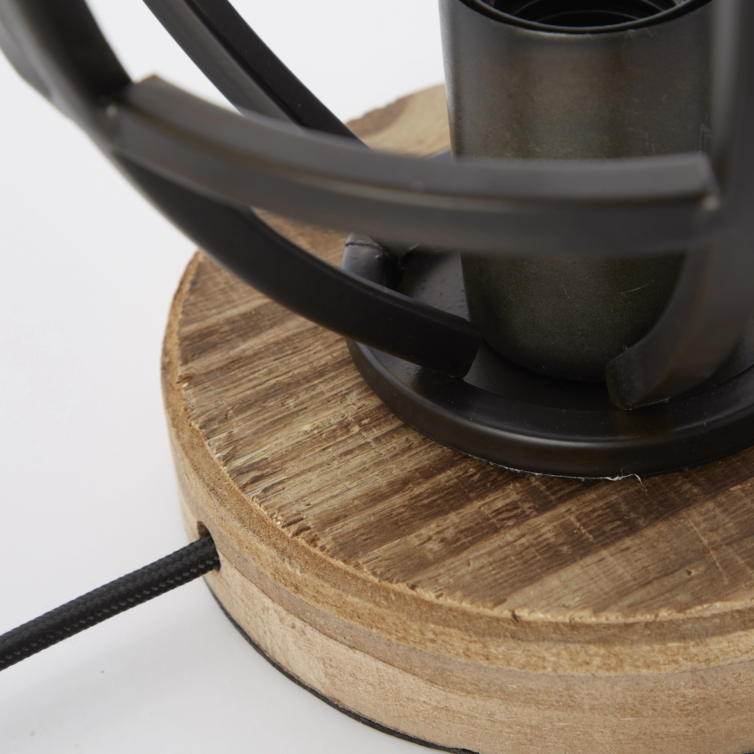Brilliant Tischleuchte Matrix Wood 18 cm Schwarz und Holz kaufen bei OBI