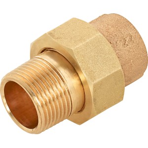 Löt-Verschraubung aus Rotguss, 22 mm x 26,4 mm (R 3/4), für Kupferrohre.