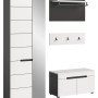 Inn.Furn Garderoben-Set 4-teilig in Weiß und Grau 160 cm Cooper
