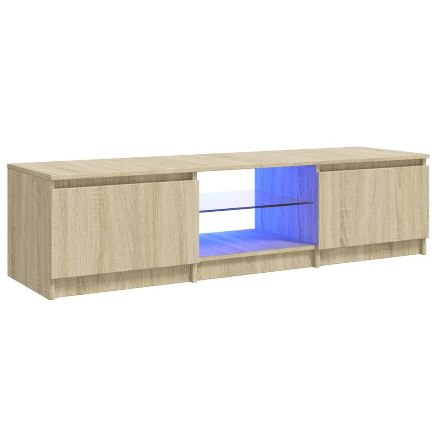 VidaXL TV-Schrank mit LED-Leuchten Sonoma-Eiche 140x40x35,5 cm günstig online kaufen