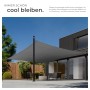 Tectake Sonnensegel  Rechteckig Mit Uv Schutz 50  Für Balkon  Garten und Terrasse 5 4 x 5 4 M 540 x 540 x 1 cm Grau_4