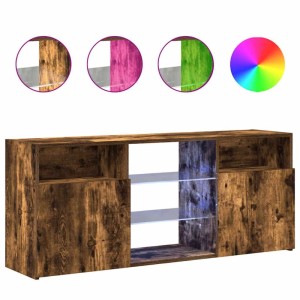 vidaXL TV-Schrank mit LED-Leuchten Räuchereiche 120x30x50 cm 815714