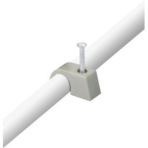 Graue Expressschelle (Ø 10-14 mm) mit Nagel zur Kabelbefestigung, 5er-Set.