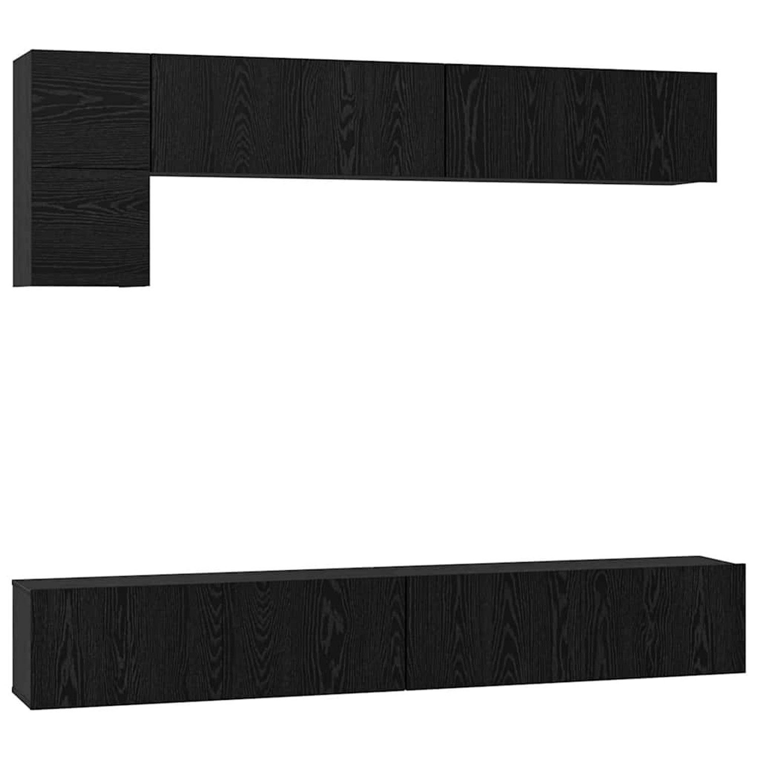 vidaXL TV-Schrank-Set 5-Tlg Schwarz Eichen-Optik Holzwerkstoff 3393385