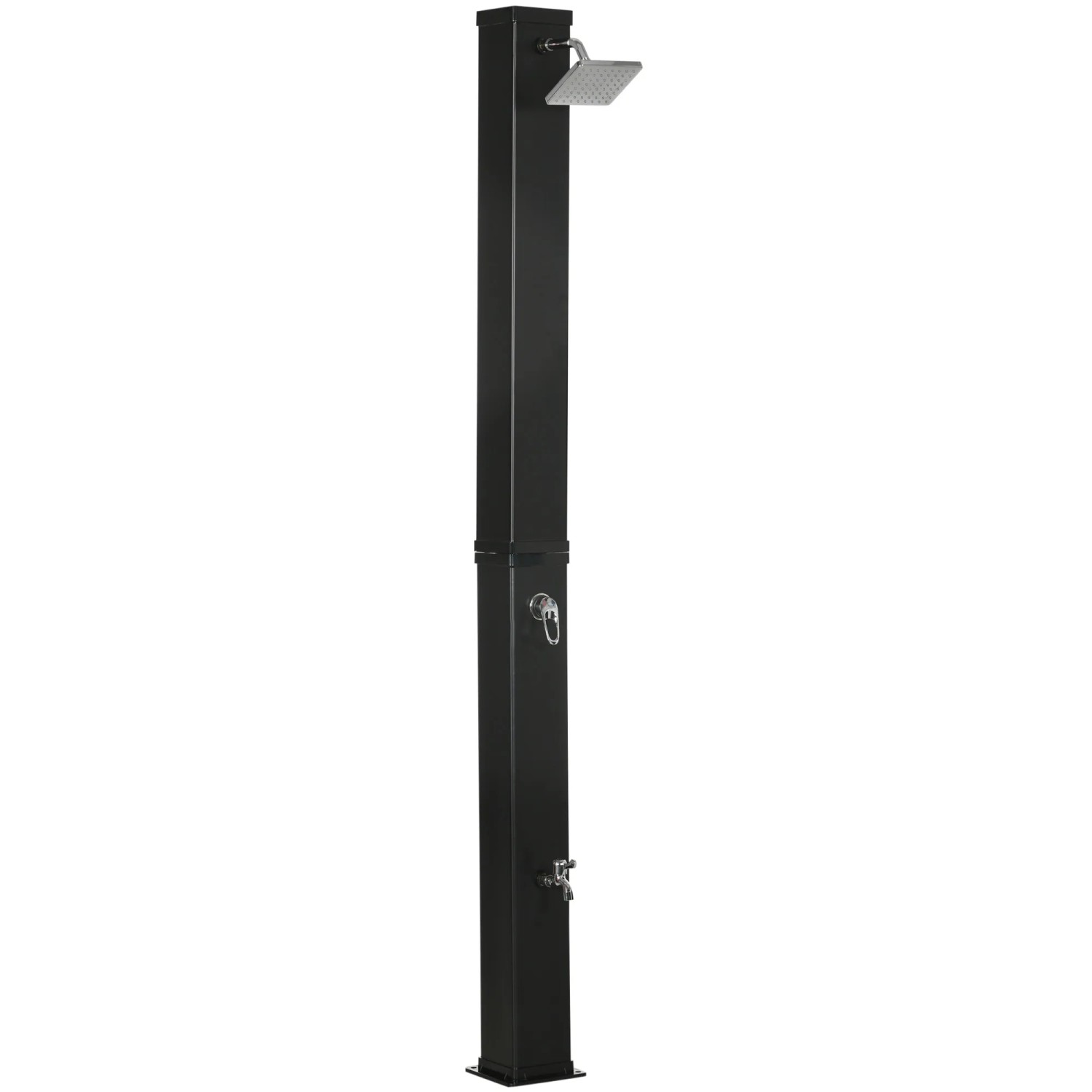 Outsunny Solarbeheizte Dusche ABS Zinklegierung Schwarz 19L x 20B x 217H cm