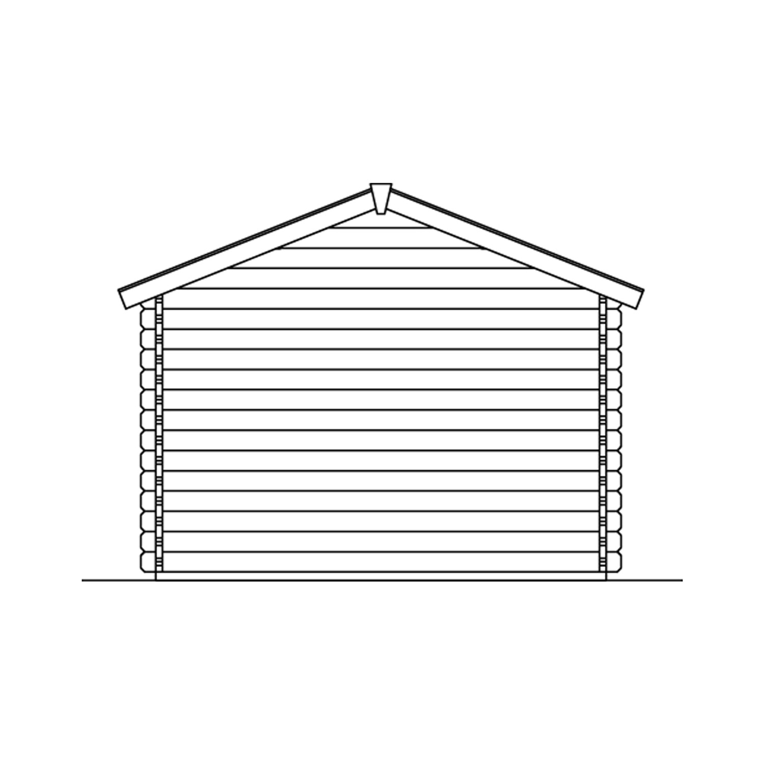 Abbildung eines Holz-Gartenhauses Narvik 2 von Skan Holz, Seitenansicht, unbehandelt.