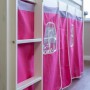 Homestyle4u Hochbett 90x200 Weiß Vorhang Pink 538_6