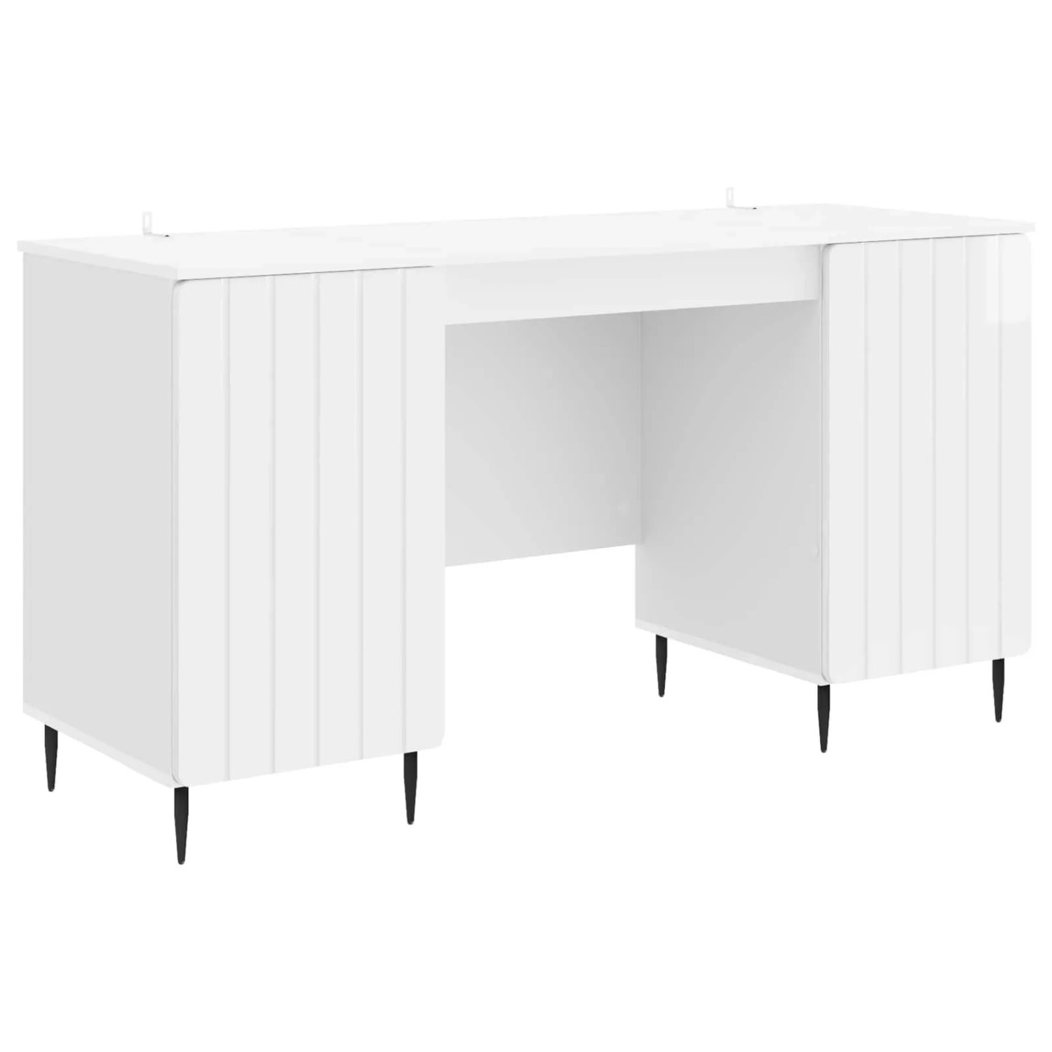 vidaXL Schreibtisch Hochglanz Weiß 142,5 x 50 x 75 cm Holzwerkstoff 3414589