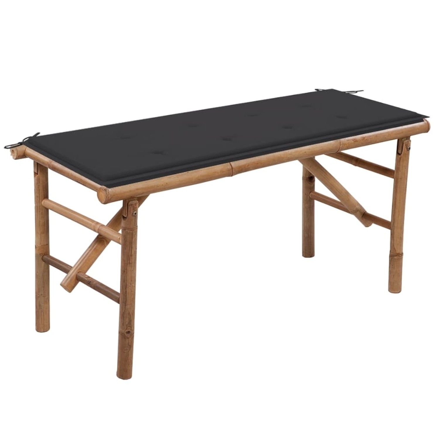 furnicato Klappbare Gartenbank mit Auflage 118 cm Bambus günstig online kaufen