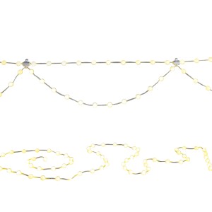 Warmweißer LED-Lichtervorhang in Bogenform für außen. Ideal als Weihnachtsbeleuchtung oder Außen-Lichternetz.