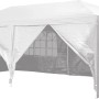 Weißer Pavillon Tavares (584x292x255 cm) mit Seitenteilen für Garten & Terrasse.