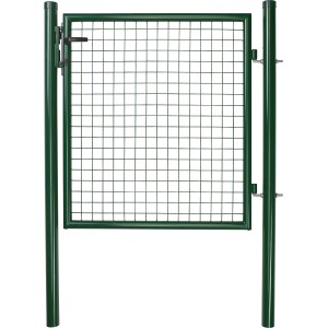 Grüne Wellengitter-Einzeltür, 1x0,75m, mit Schloss und Schlüssel für Gartenzaun.