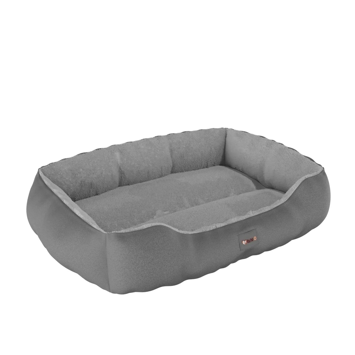 Anthrazitfarbenes Benno Hundebett Sammy, 65x50x16 cm, mit erhöhtem Rand.