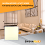 ENOVALITE LED Panel 62x62 cm Deckenleuchte in Wohnraum-Szene.