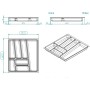 SOTECH ORGA-BOX II Besteckeinsatz 500 mm Höhe 45 mm Silbergrau Für Nobilia Schubladen_6
