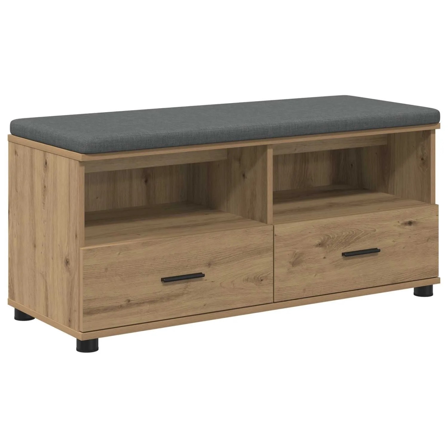 vidaXL Flurbank mit Kissen mit Regal Artisan-Eiche 100 x 38 x 46 cm 891471
