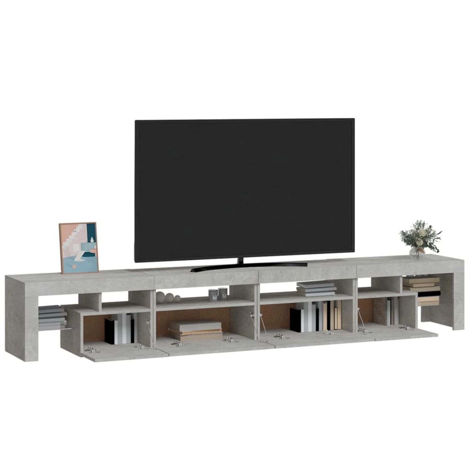 VidaXL TV-Schrank mit LED-Leuchten Betongrau 260x36,5x40 cm günstig online kaufen