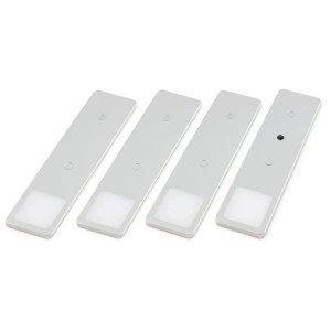 4er Set kalb LED Unterbauleuchten Solid2, silbergrau, mit Schalter, 3W, neutralweiß.