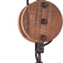 Detailaufnahme: Antik-schwarze Brilliant Pendelleuchte Matrix 2, 34 cm, Holz-Optik.