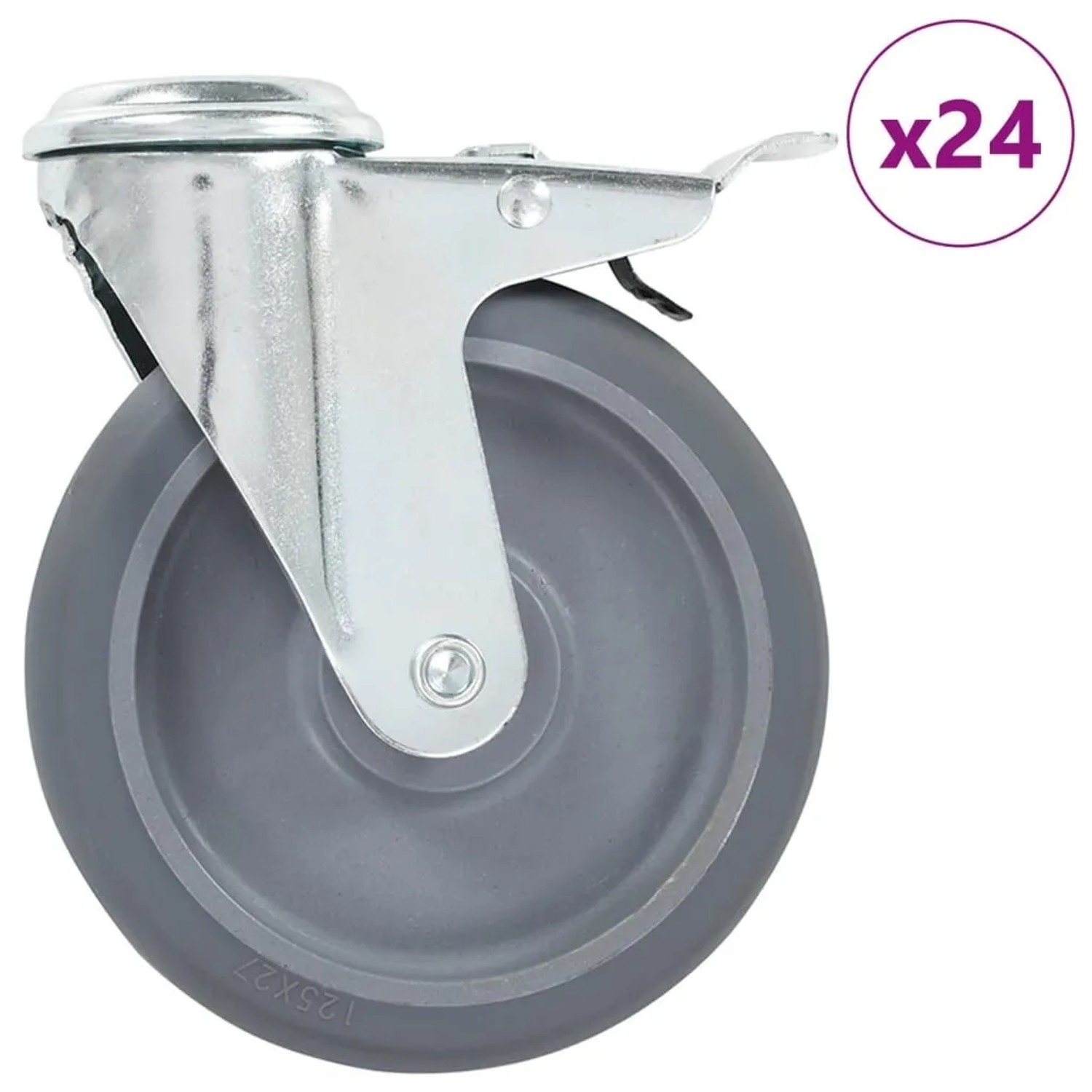 vidaXL 24 Stk Lenkrollen mit Rückenloch 125 mm 277879