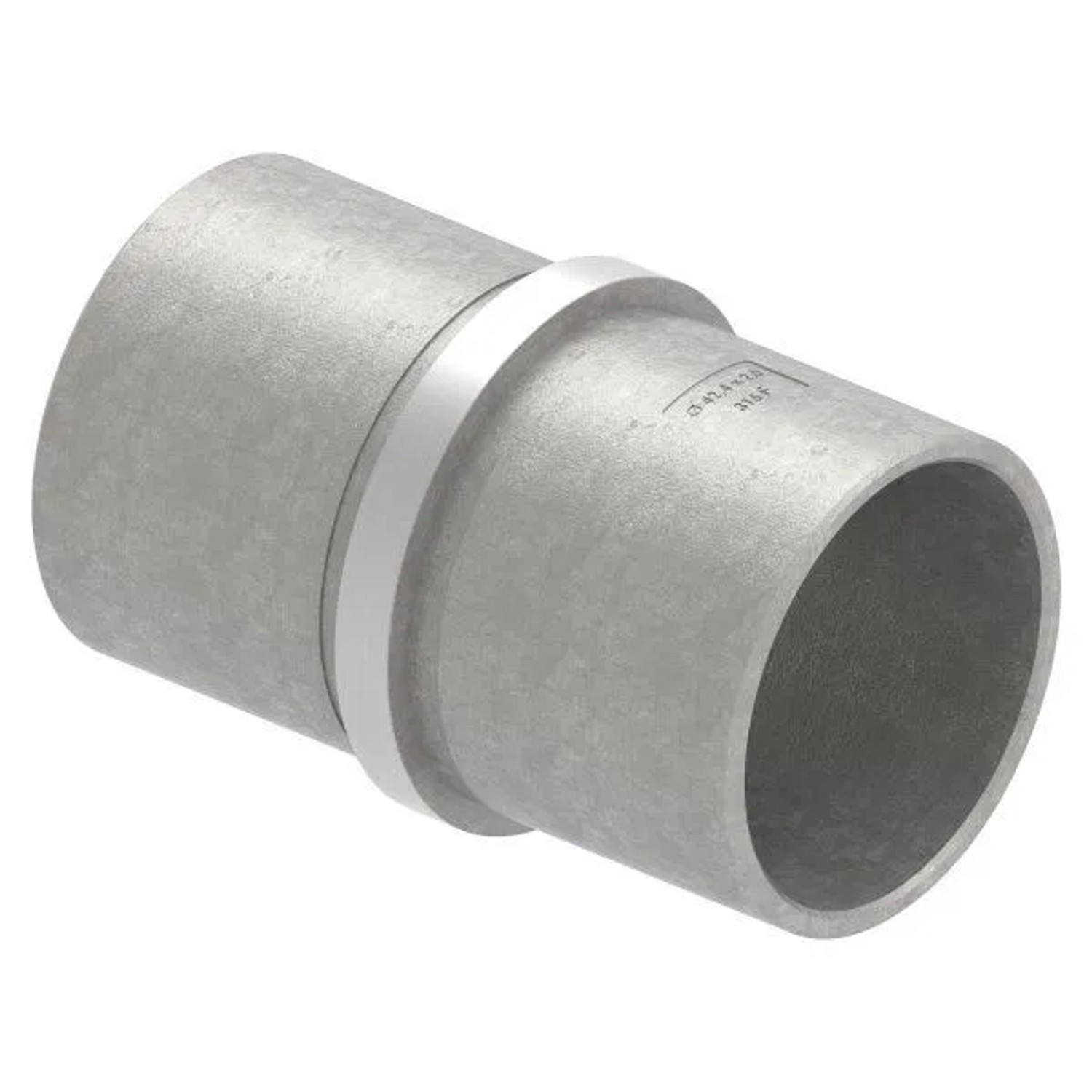FeNau Rohrverbinder V4A Für Rohr Ø 42,4 X 2,0 mm L 65 mm Mit Mittelsteg